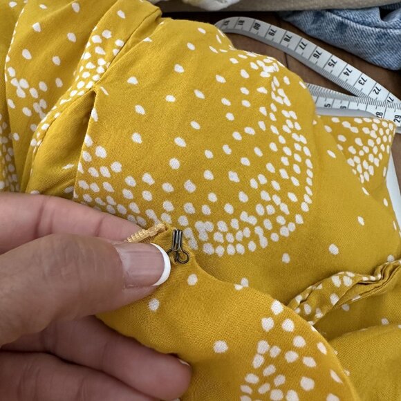 Anthropologie Maeve Staycation Midi Skirt A Line Yellow Print Sz S - Picture 9 of 9